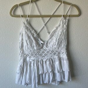 White free people Adella tank top
